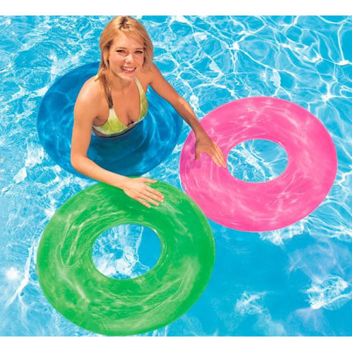 Transparent coloured Intex swimming tube